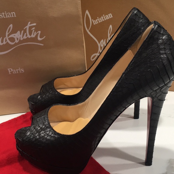 Christian Louboutin Altadama 140 Watersnake Black - Picture 4 of 16